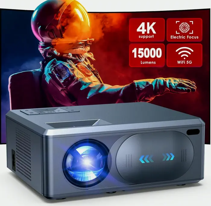 4K Portable Projector and 5G WiFi & Bluetooth