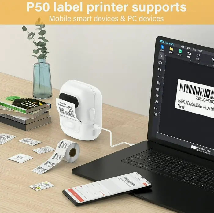 Compact Marklife Tag Printer w/ Bluetooth