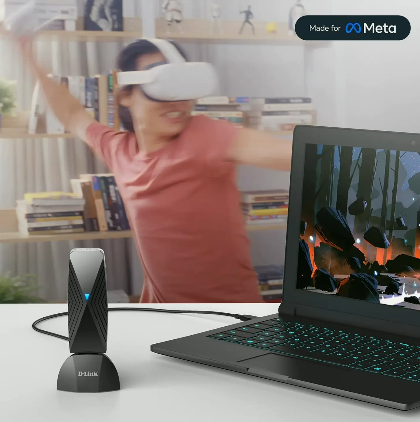 D-Link VR Adapter for Meta Quest - WiFi 6 Connection