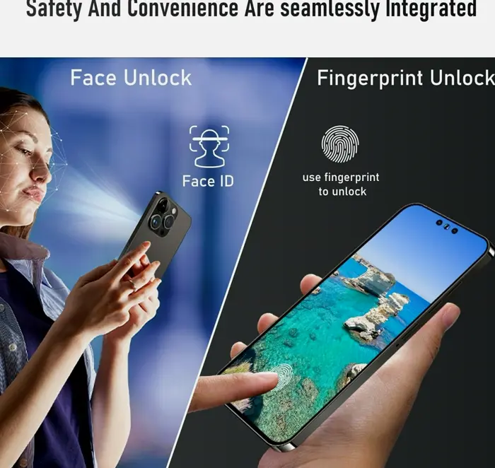 Unlocked I14 Pro Max Smartphone 8GB+256GB Mobile Device 24MP+50MP Cam 6000mAh Power 6.7-inch HD Display 4G 2 SIM