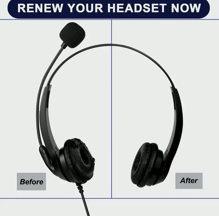 Spare Headphone Cushions Compatible with Plantronics Headsets (4 Pack)