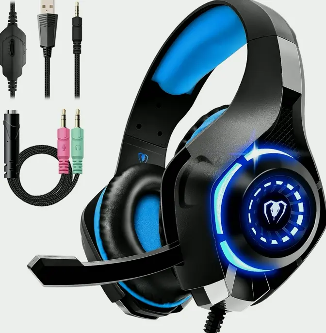 Gaming Headphones for Computers, Switch, Smartphone, with Noise Canceling Mic, Bass Sound