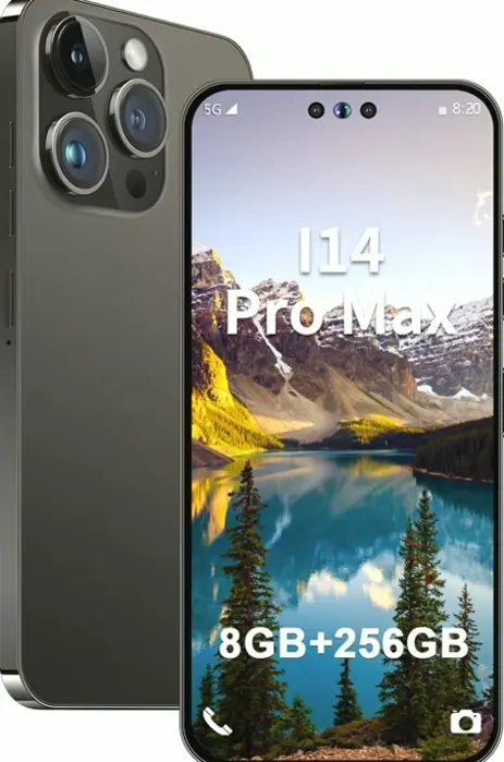 Unlocked I14 Pro Max Smartphone 8GB+256GB Mobile Device 24MP+50MP Cam 6000mAh Power 6.7-inch HD Display 4G 2 SIM