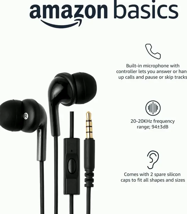 Basics Wired Headphones with Microphone