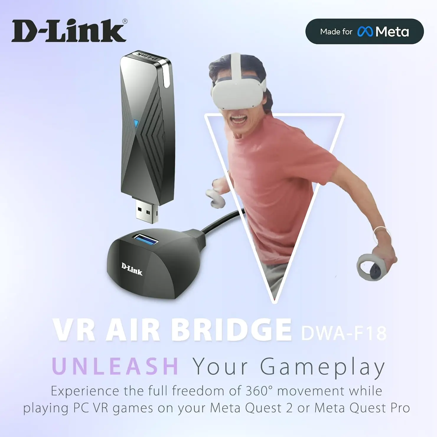D-Link VR Adapter for Meta Quest - WiFi 6 Connection