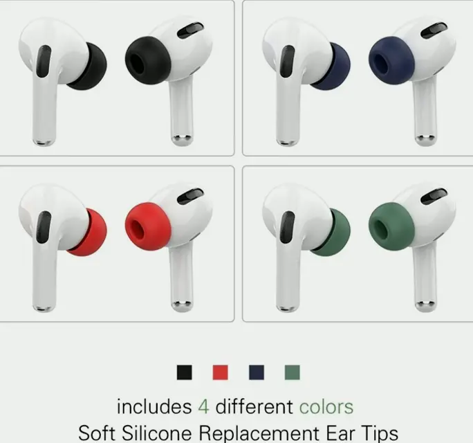 4-Pair AirPods Pro 1 & 2 Soft Ear Tips (Multicolor)