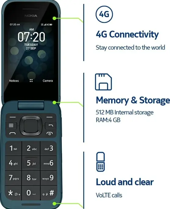 2780 Flip Phone | SIM-Free | Navy