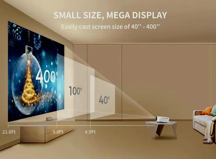 Mini Projector Featuring Dual-Band WiFi and Bluetooth