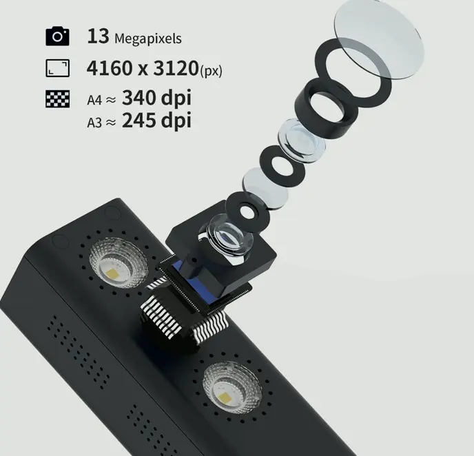 Shine Ultra Portable Document Scanner, USB Book Scanner with OCR