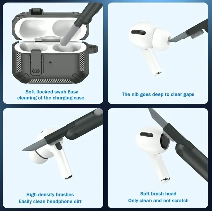 AirPods Pro 2 Cover with Cleaning Kit, Military Armor