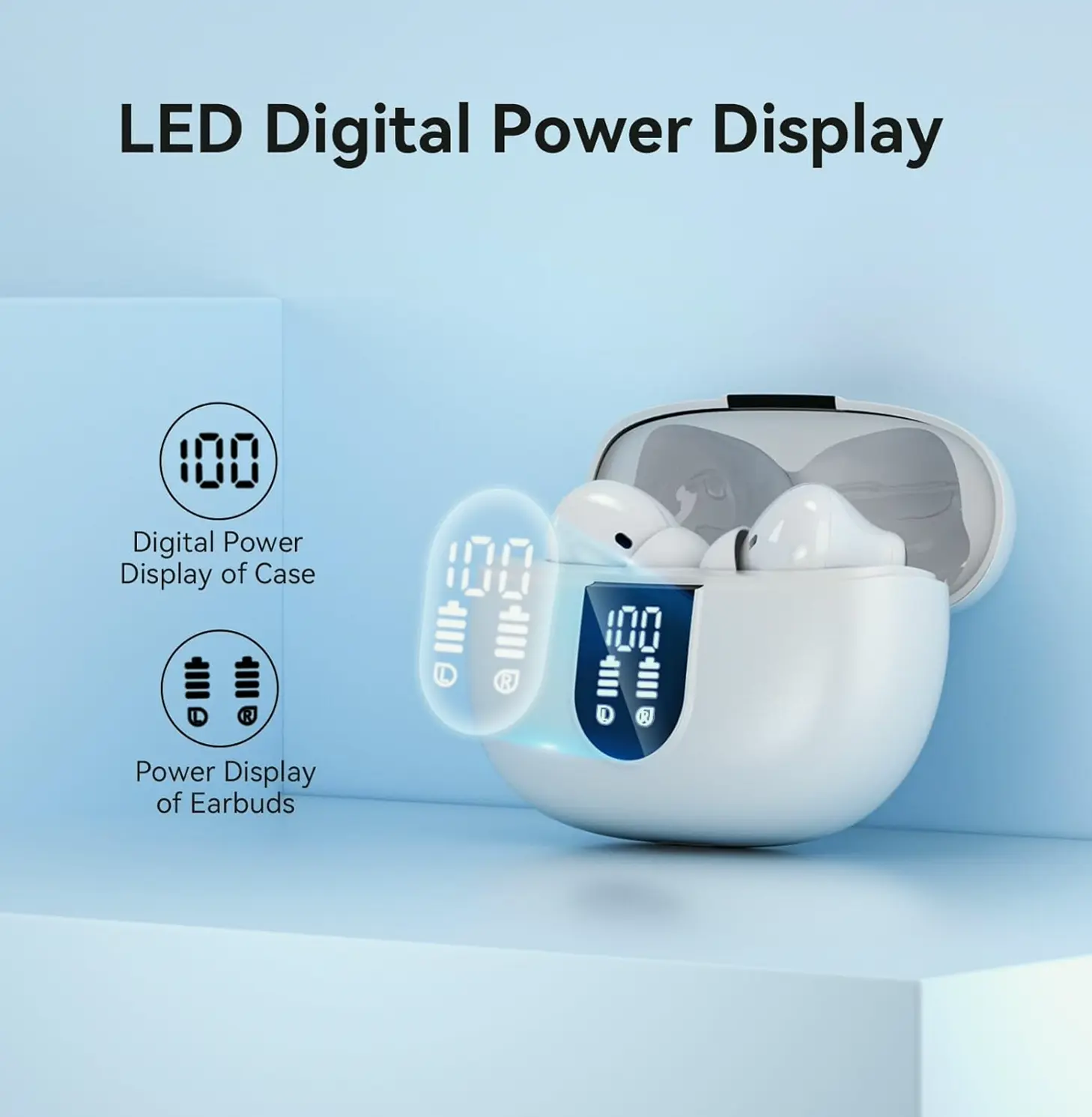 Wireless 5.3 Headphones Deep Bass Long Playtime