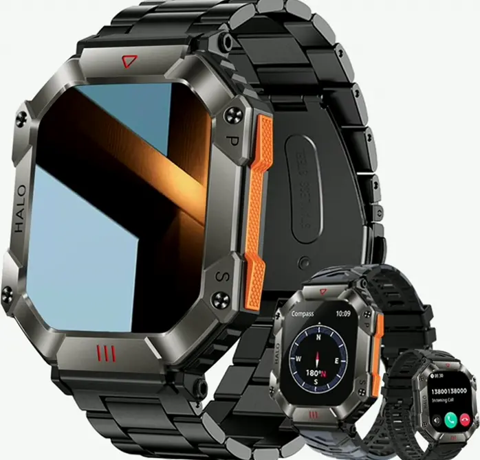 Next-Gen Army Wearable for Guys, Brand Wireless Dial Call-Handling, Big Display, Rugged Fitness Tracker, High-Capacity Battery