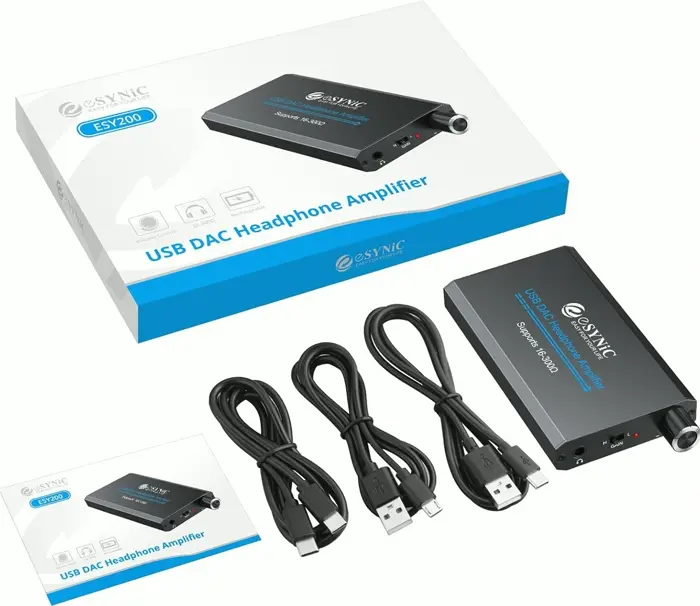 ESynic Mini Digital-to-Analog Converter Headphone Amplifier Portable Headphone AMP