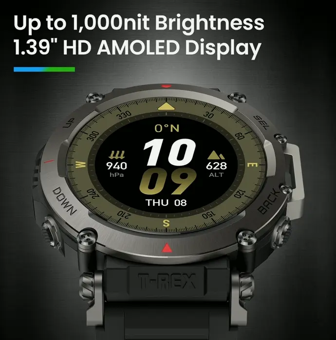 Amazfit T-Rex Ultra Smartwatch for Men, Extended Battery, Precision GPS