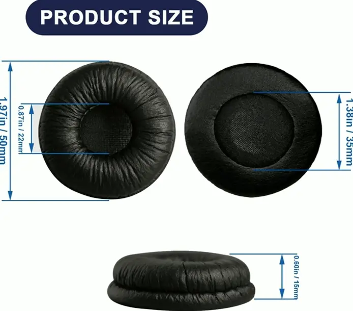 Spare Headphone Cushions Compatible with Plantronics Headsets (4 Pack)