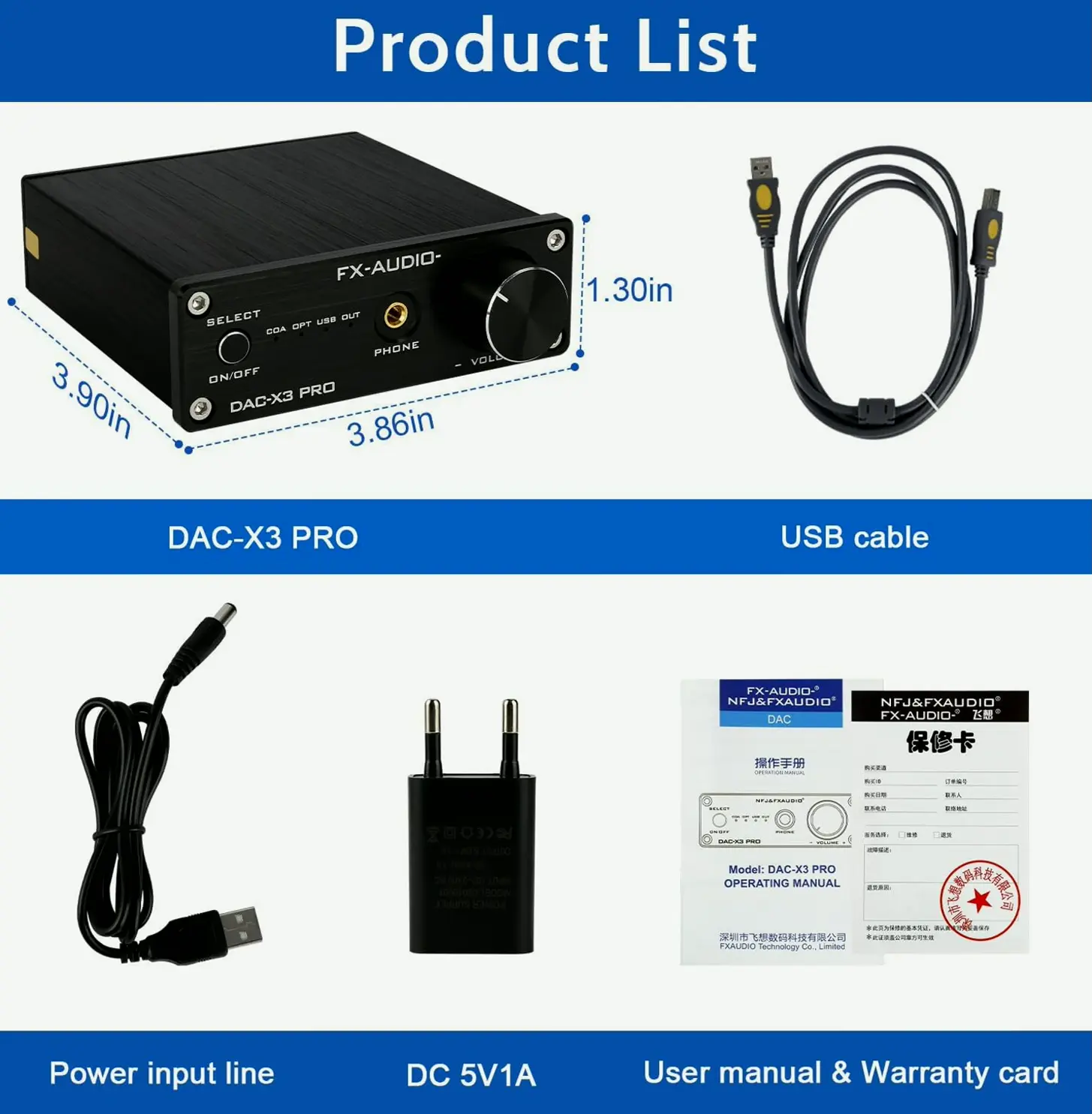 FX Audio DAC-X3PRO USB DAC Headphone Amp