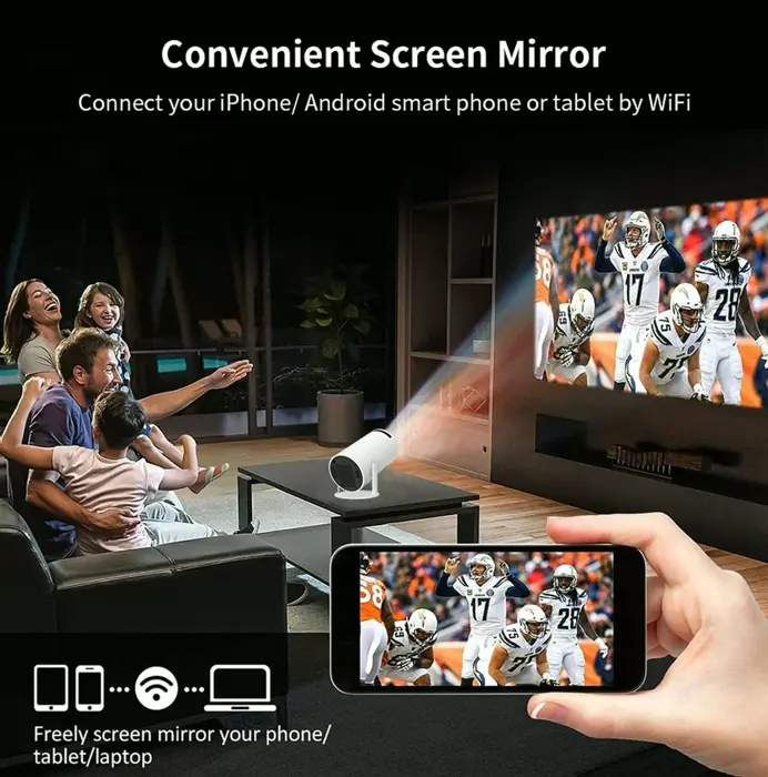 Intelligent Mini Beamer with Android TV, HD Compatible