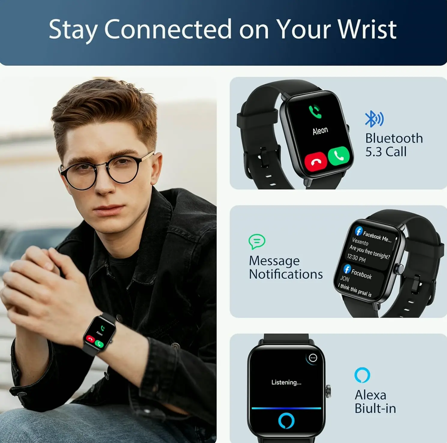 Activity Watch with Answer  Calls, 1.8" Tracker