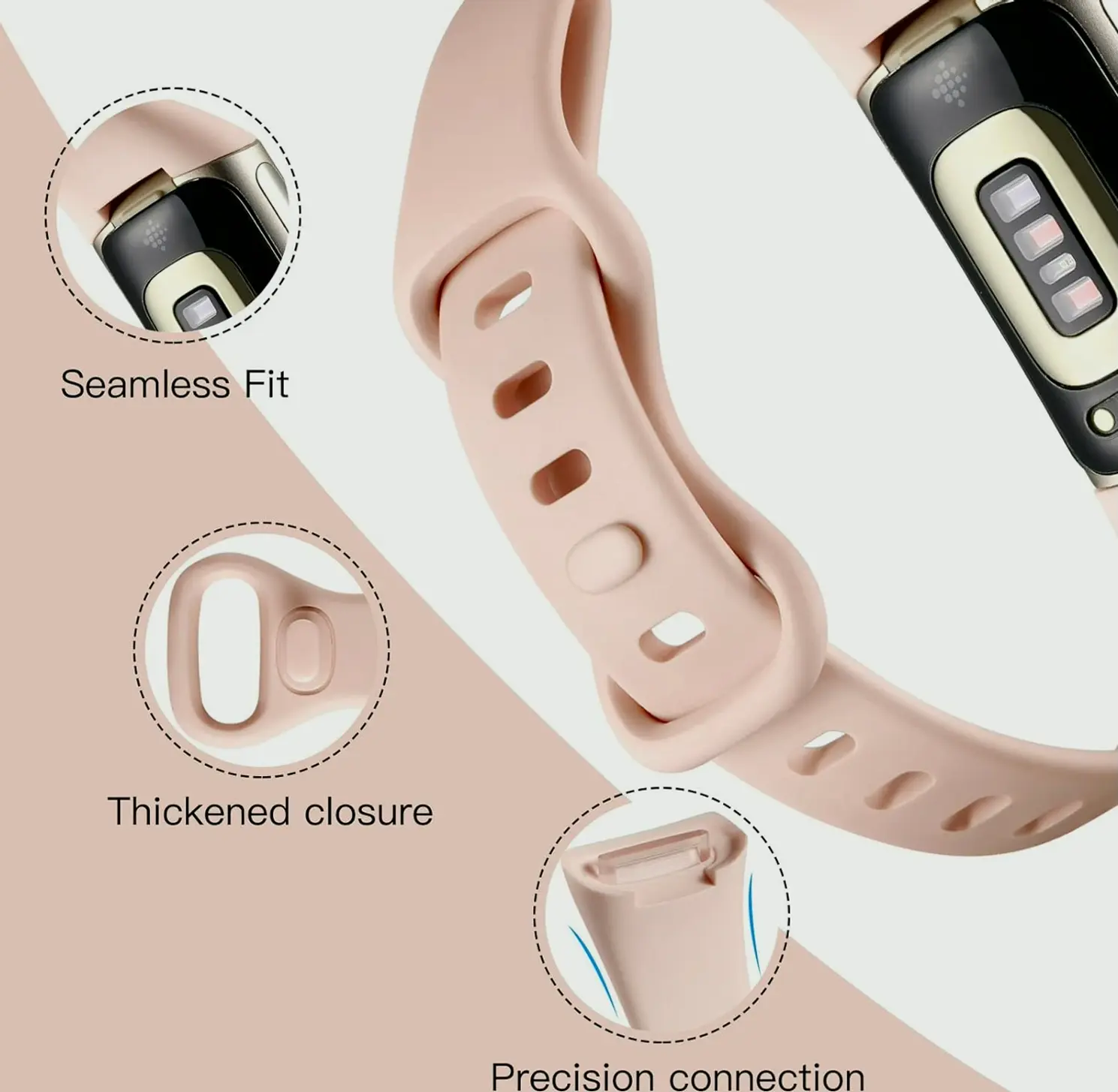 Flexible Bands for Fitbit 5/6, Soft Workout Pack 3