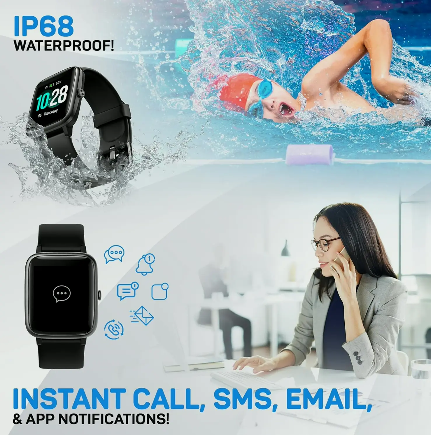 Octandra Fitness Tracker with Heart Rate & Sleep Tracking