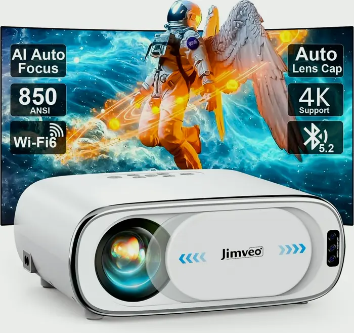 Compact 4K Outdoor Projector w/ WiFi and Bluetooth - 1080P 850 ANSI