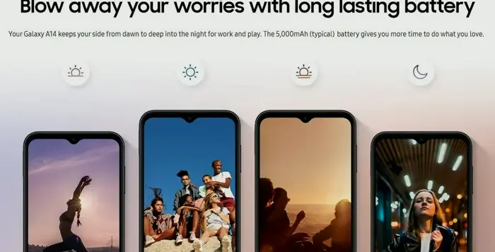 Samsung Galaxy Series A14 Unlocked 128GB 4GB 4G LTE Silver Color