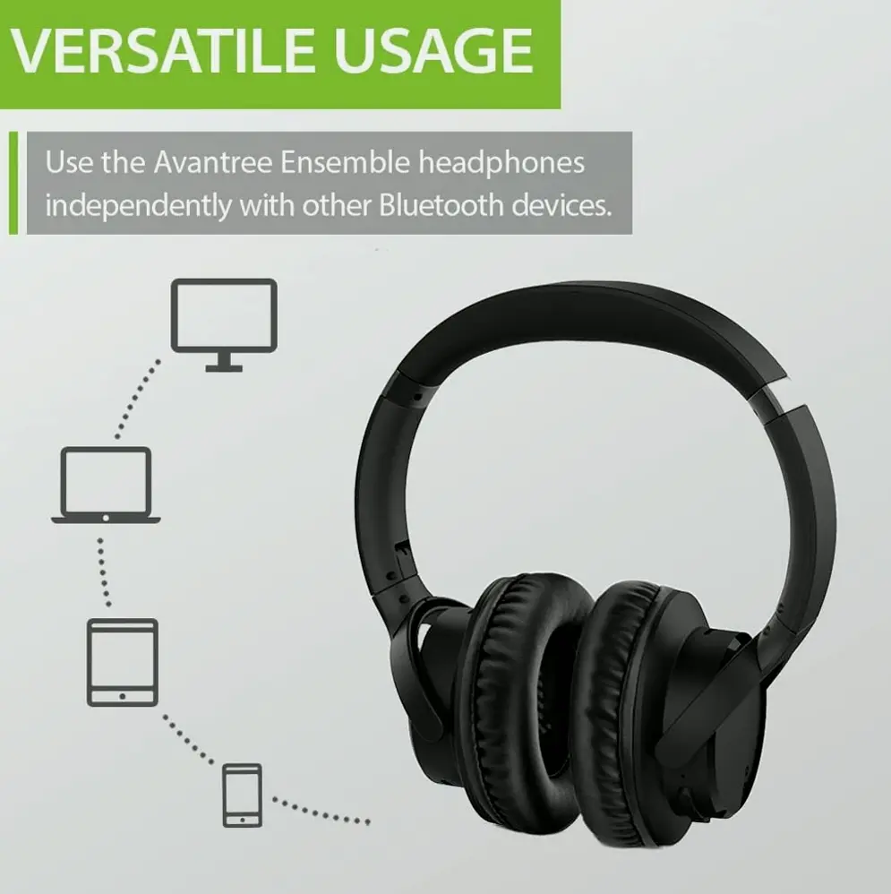 Avantree Wireless Headphones for TV Viewing with Charging Dock