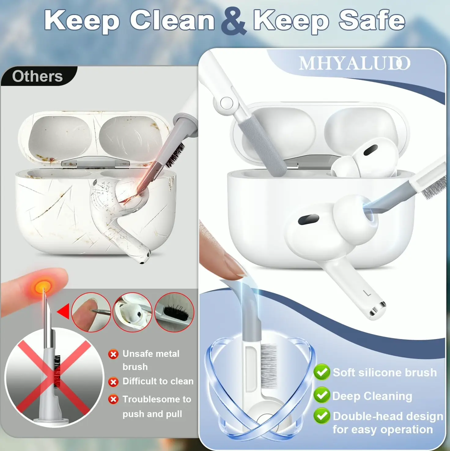 AirPods 3rd Gen Case, Military-grade Silicone Shock-Absorbing with Keychain