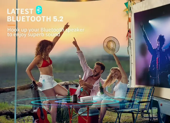 Mini Projector Featuring Dual-Band WiFi and Bluetooth