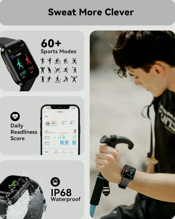 Smart Timepiece for Guys & Ladies with Alexa, Calls, Fitness Monitor, Waterproof