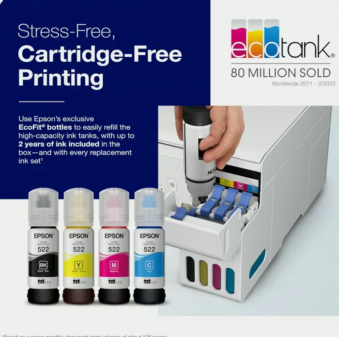 Epson's EcoTank ET-2800 Colored Printer Wireless All-in-One Unit