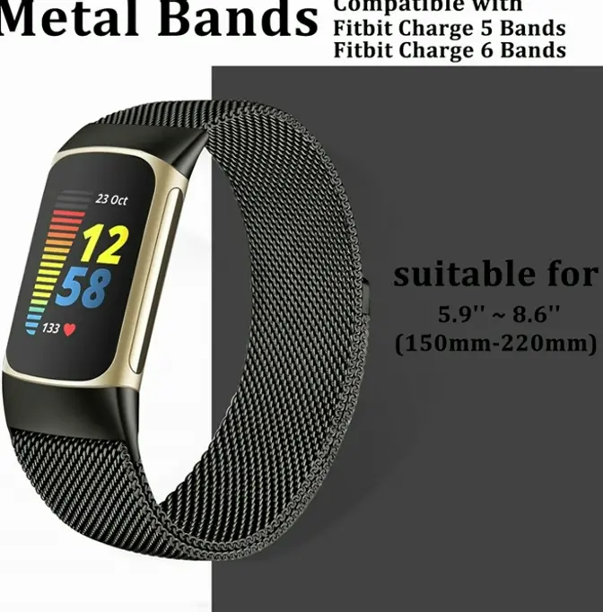 Fitbit Charge 5 Straps by Surundo, Milanese Loop