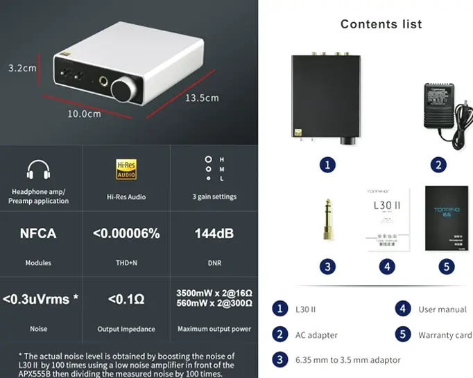 Amplifier L30 II Hi-Res Sound Headphone AMP