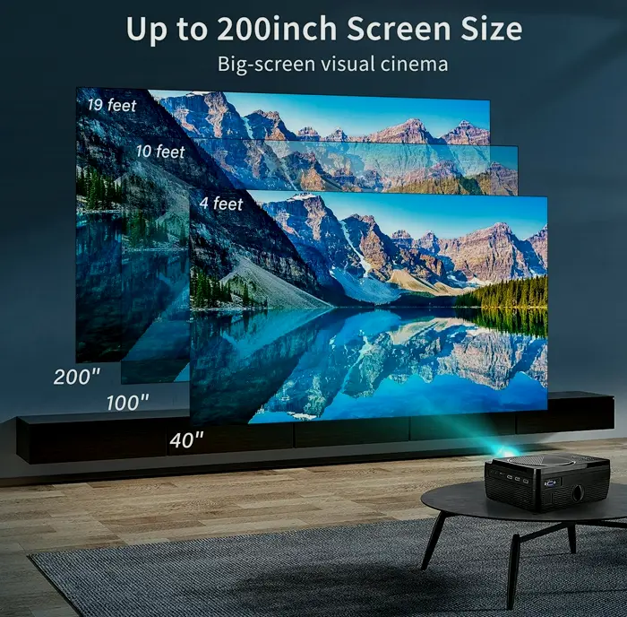 Compact High-Definition 1080P Movie Projector for Exterior Entertainment