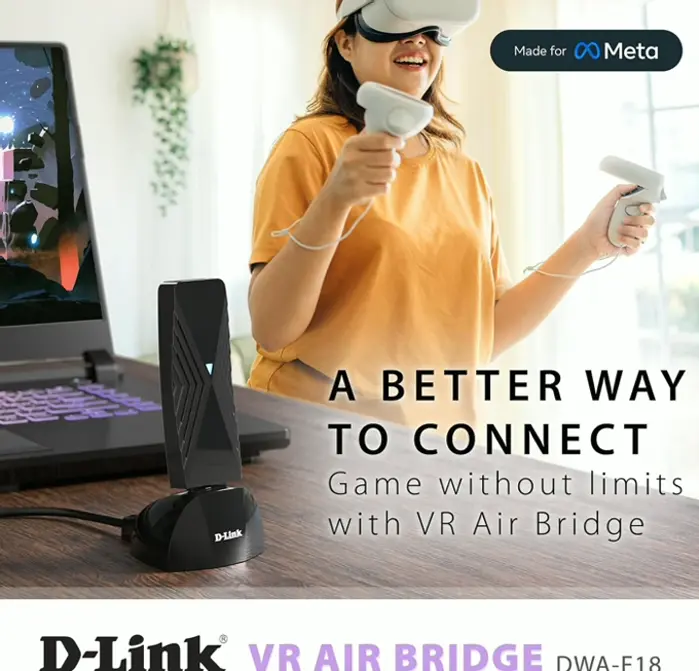 D-Link VR Adapter for Meta Quest - WiFi 6 Connection
