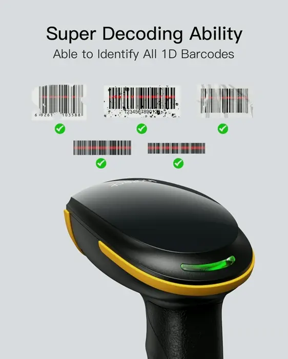 Inateck Cordless Bar Code Scanner with BT & Wired