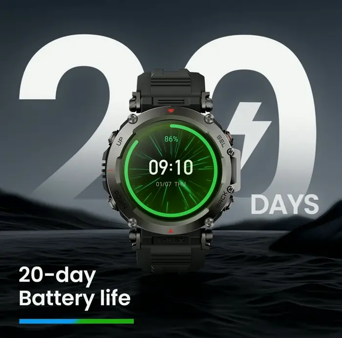 Amazfit T-Rex Ultra Smartwatch for Men, Extended Battery, Precision GPS