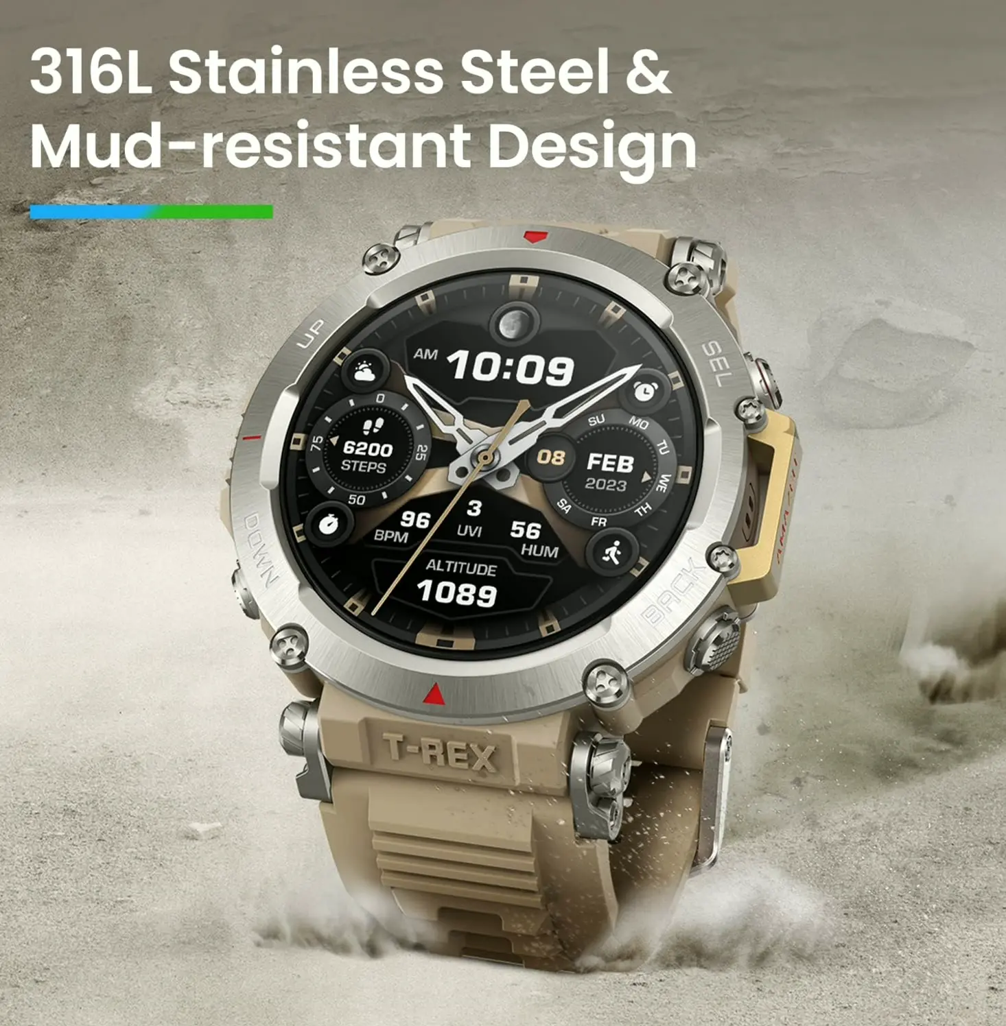 Amazfit T-Rex Ultra Smartwatch for Men, Extended Battery, Precision GPS