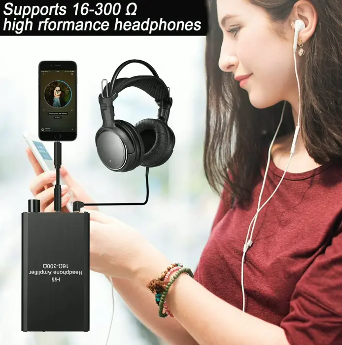 Portable 3.5mm Audio Amplifier with Lithium Battery