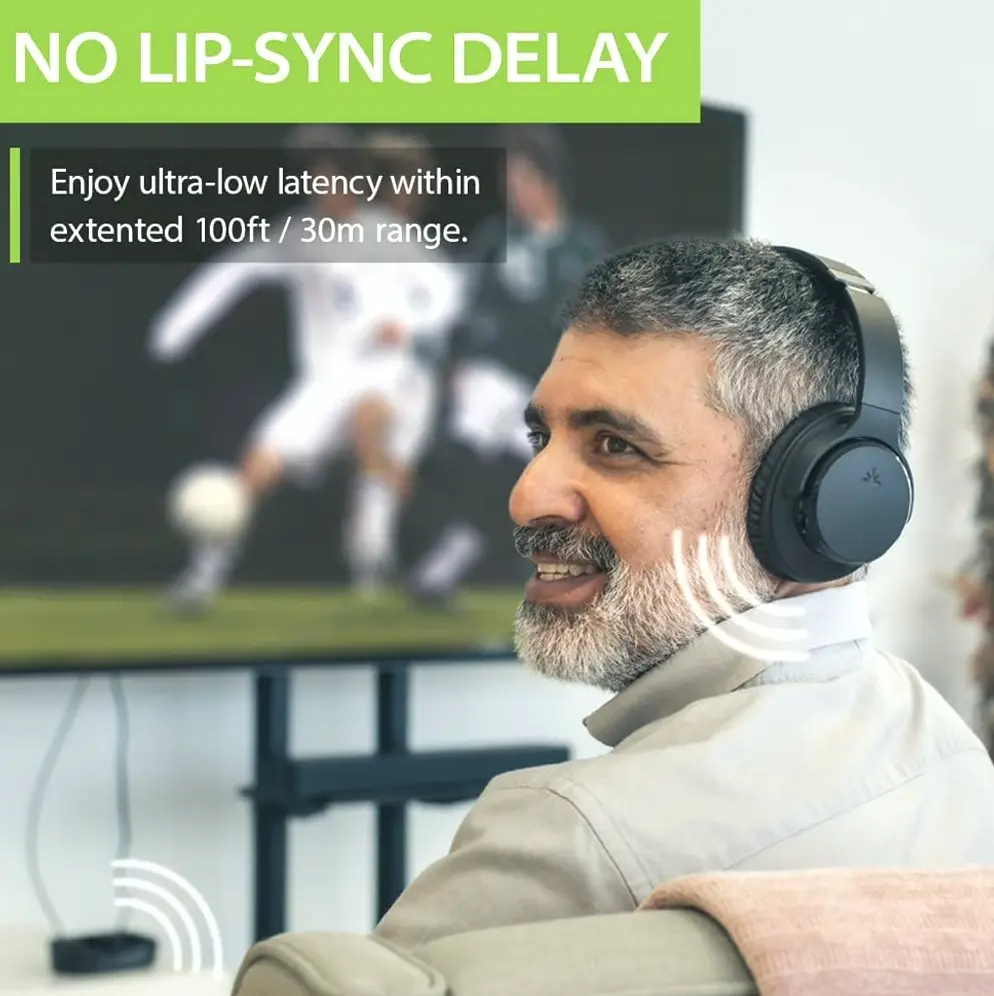 Avantree Wireless Headphones for TV Viewing with Charging Dock