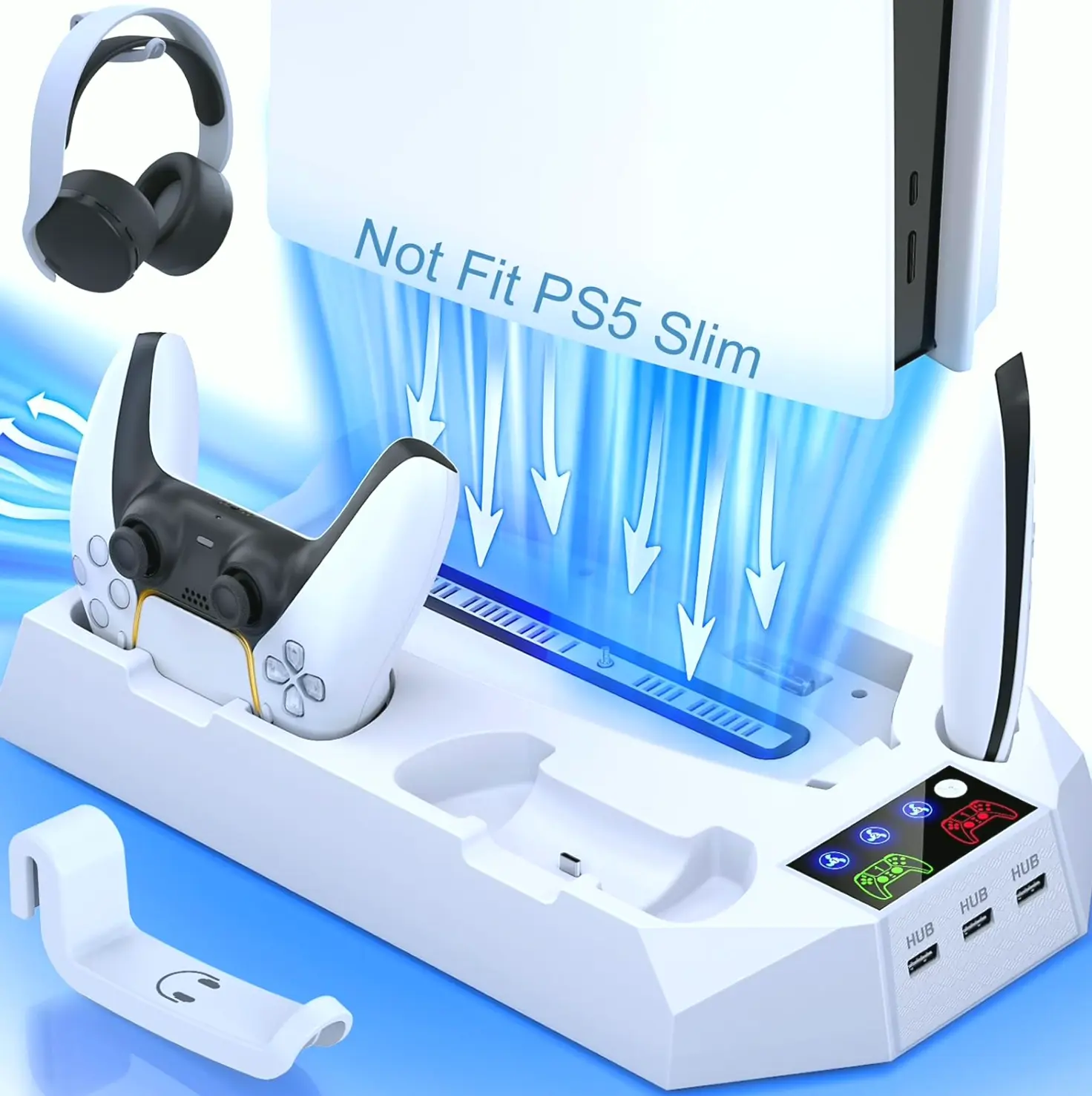 PS5 Stand with Cooling & Charging Dock