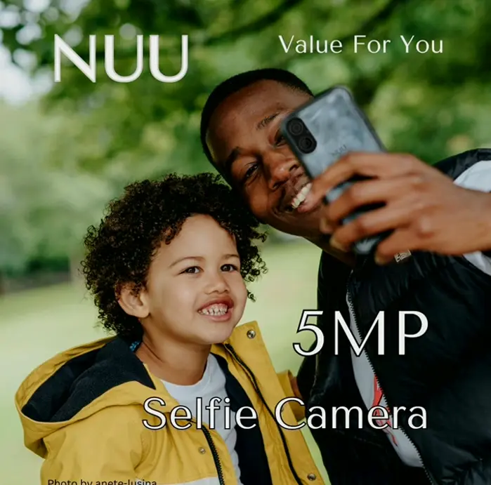 NUU Entry-Level Mobile Phone Dual SIM, Black, 365-Day Warranty