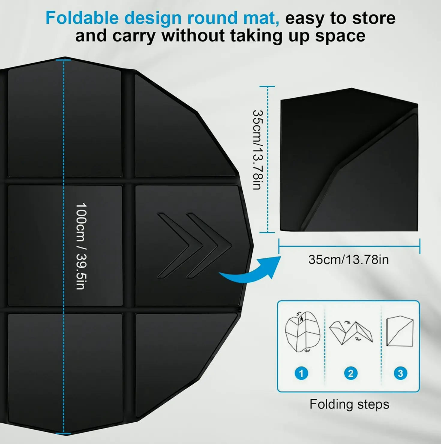 Compact Virtual Reality Floor Pad - 39.5" Anti-Skid Circular