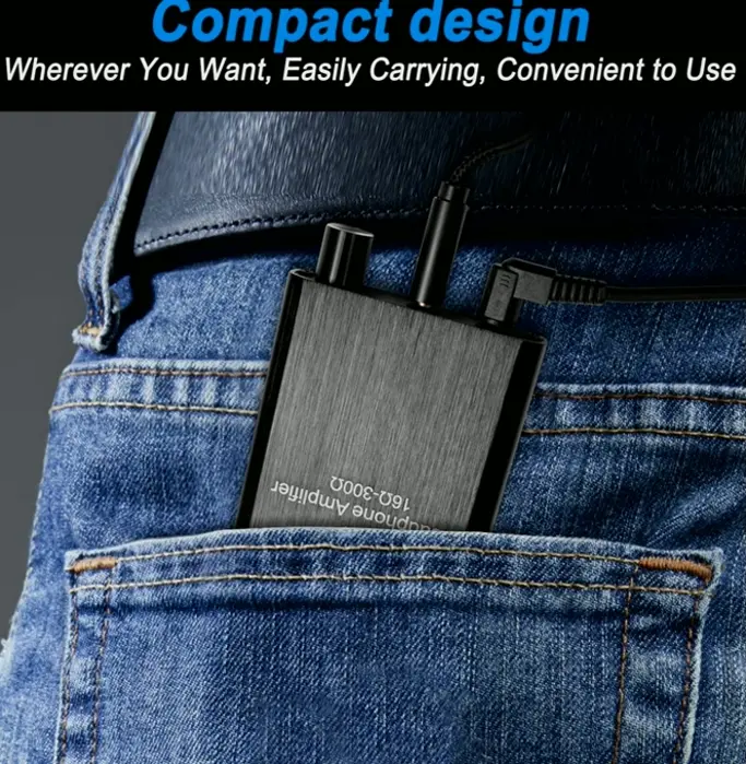 Portable 3.5mm Audio Amplifier with Lithium Battery