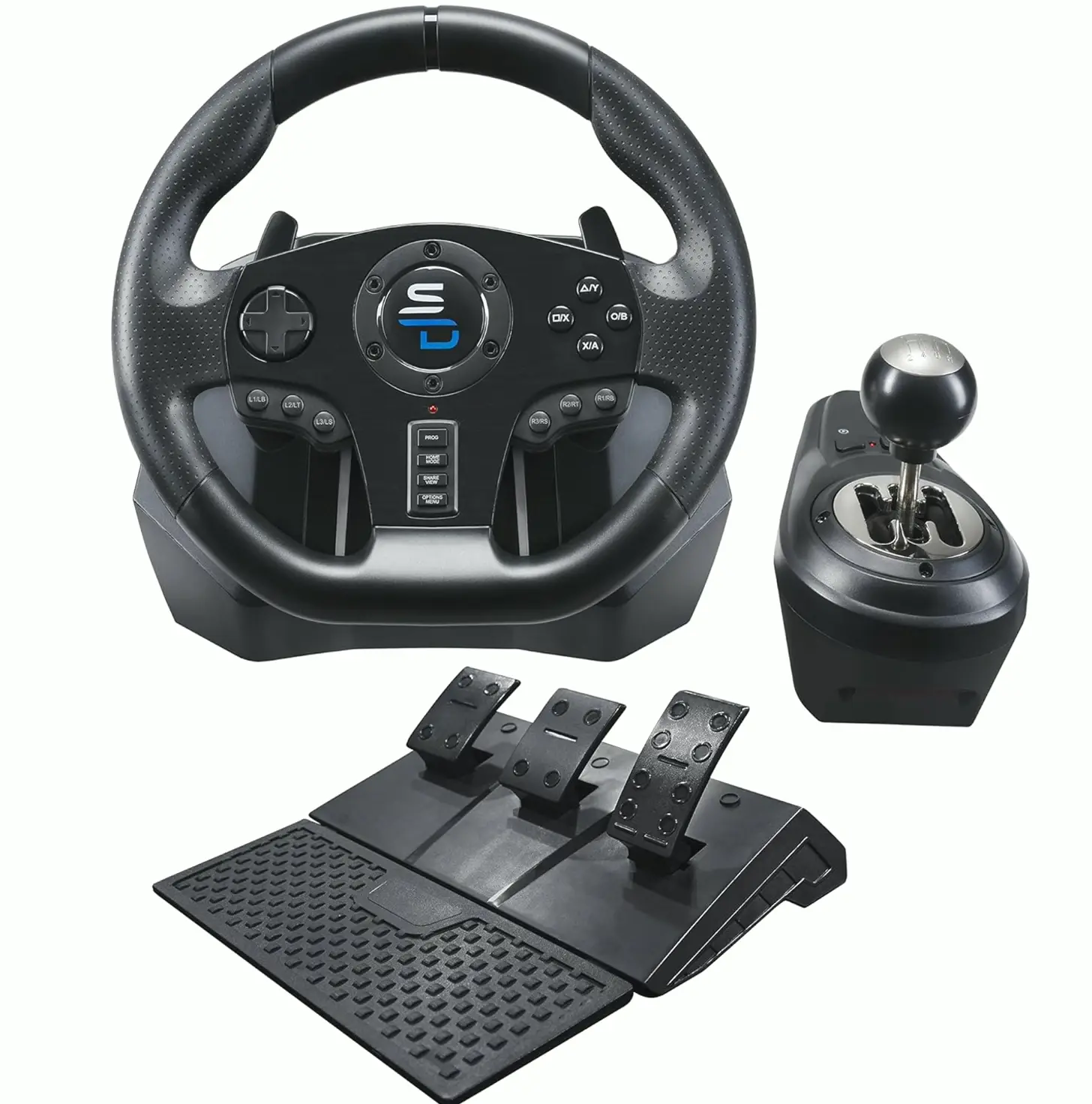 PowerDrive - GS850-X Racing Steering Wheel With Manual Shifter, Three Pedals, Shift Paddles For Xbox Serie X, PS4, Xbox One