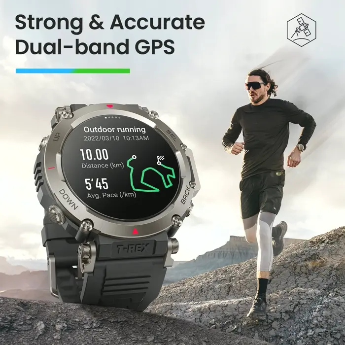 Amazfit T-Rex Ultra Smartwatch for Men, Extended Battery, Precision GPS