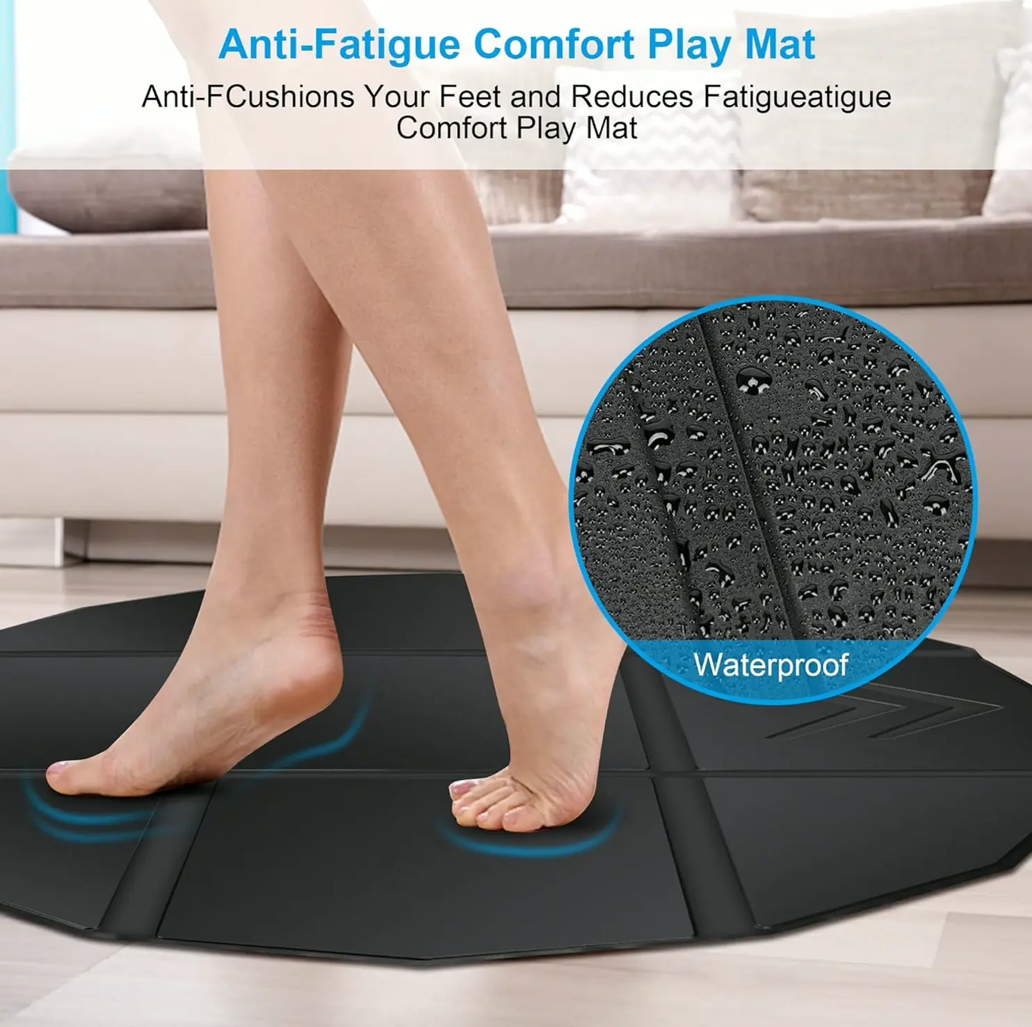 Compact Virtual Reality Floor Pad - 39.5" Anti-Skid Circular