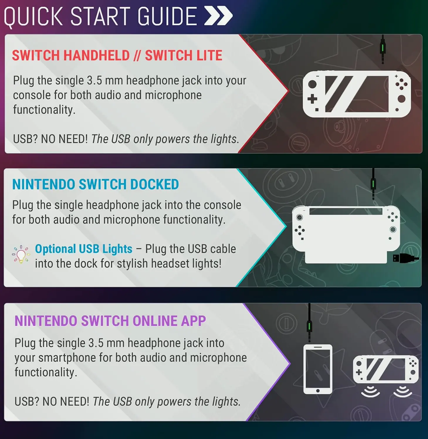 Gaming Headphones with Mic for Nintendo and Lite