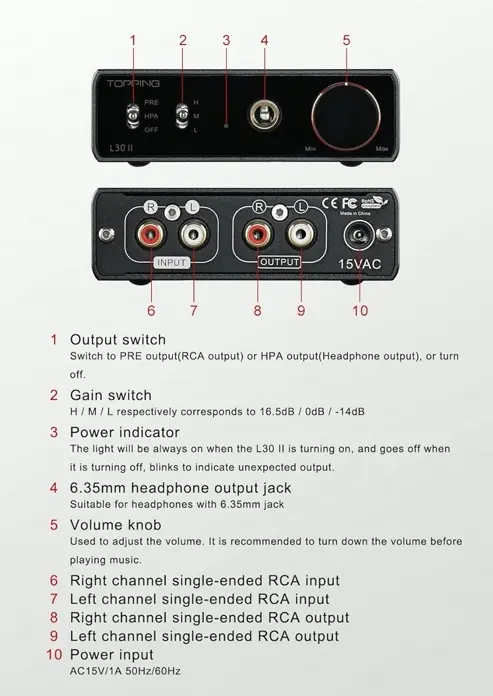 Amplifier L30 II Hi-Res Sound Headphone AMP