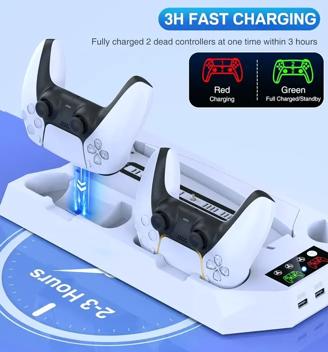 PS5 Stand with Cooling & Charging Dock